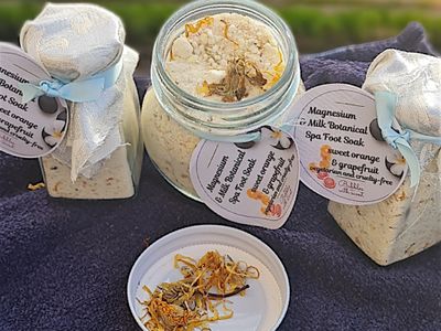 Magnesium &amp; Goat Milk Spa Soak with Sweet Orange &amp; Grapefruit – Relaxing Home Spa &amp; Skincare Gift