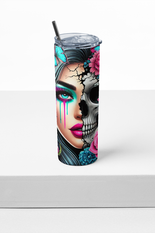 Sassy Sugar Skull 20 oz Stainless Steel Tumbler 2