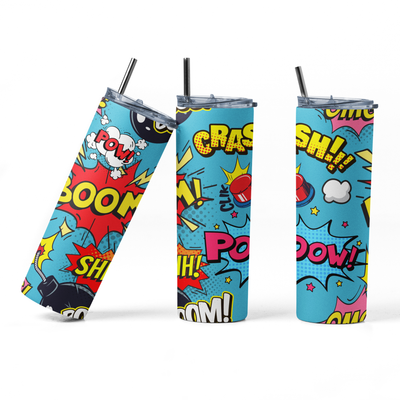 COMIC Vibes 20 oz Stainless-Steel Skinny Tumbler