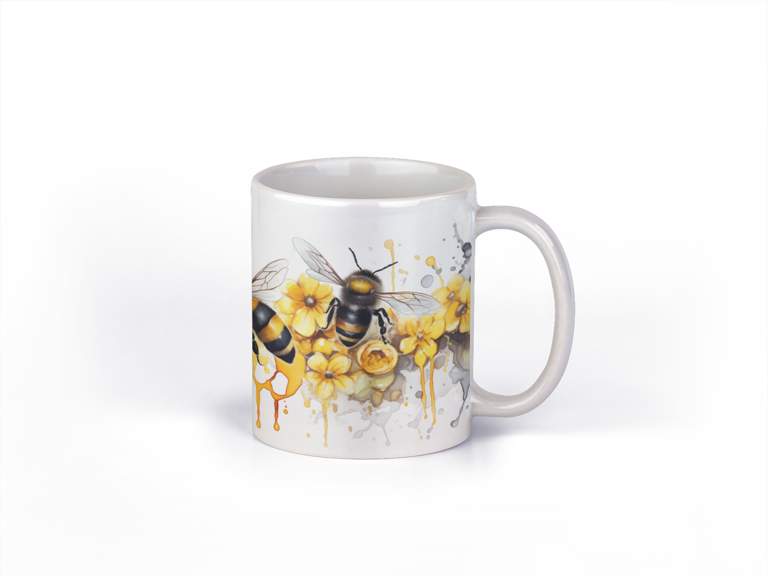 Dripping Bees Mug in Yellow - Bees Mug 7