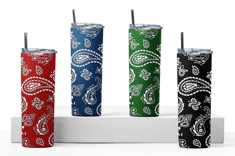 Bandana Pattern 20 oz Stainless-Steel Skinny Tumbler