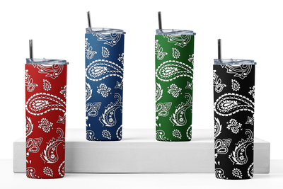 Bandana Pattern 20 oz Stainless-Steel Skinny Tumbler