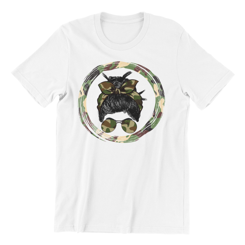 CAMO Army Messy Bun T-shirt