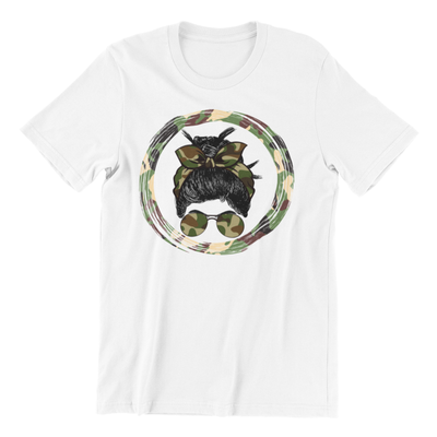 CAMO Army Messy Bun T-shirt