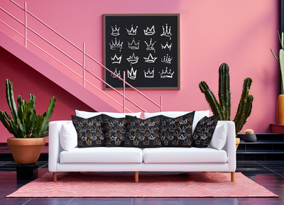 CROWNS Throw Pillow - Regal Flair for Your Home