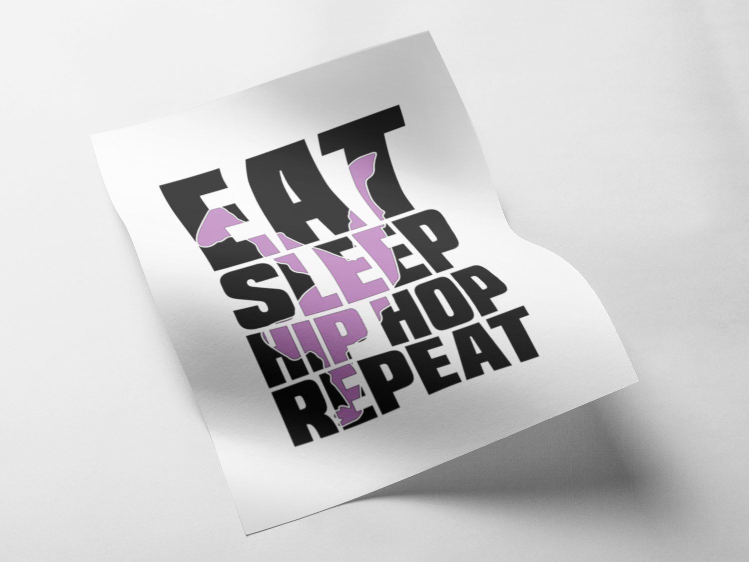 Eat sleep hip hop repeat Iron on Decal