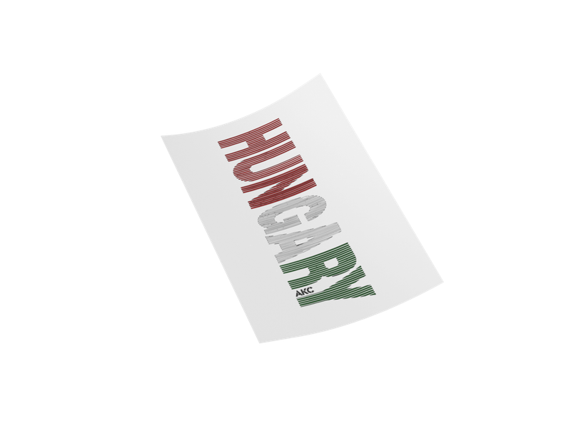 HUNGARY Sliced font Iron on Decal - Vibrant Colors