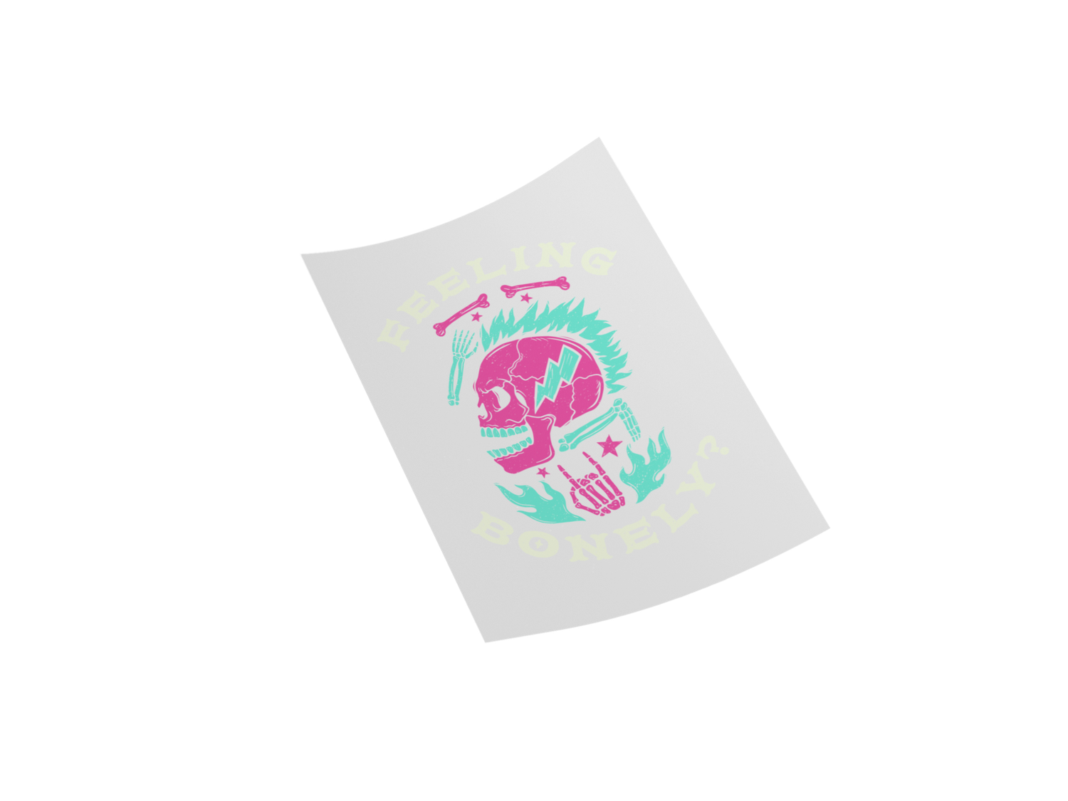 Feeling Bonely Funny Iron on Decal
