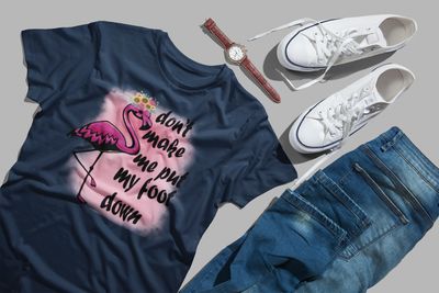 Don&#39;t Make Me Funny Flamingo Iron on Transfer