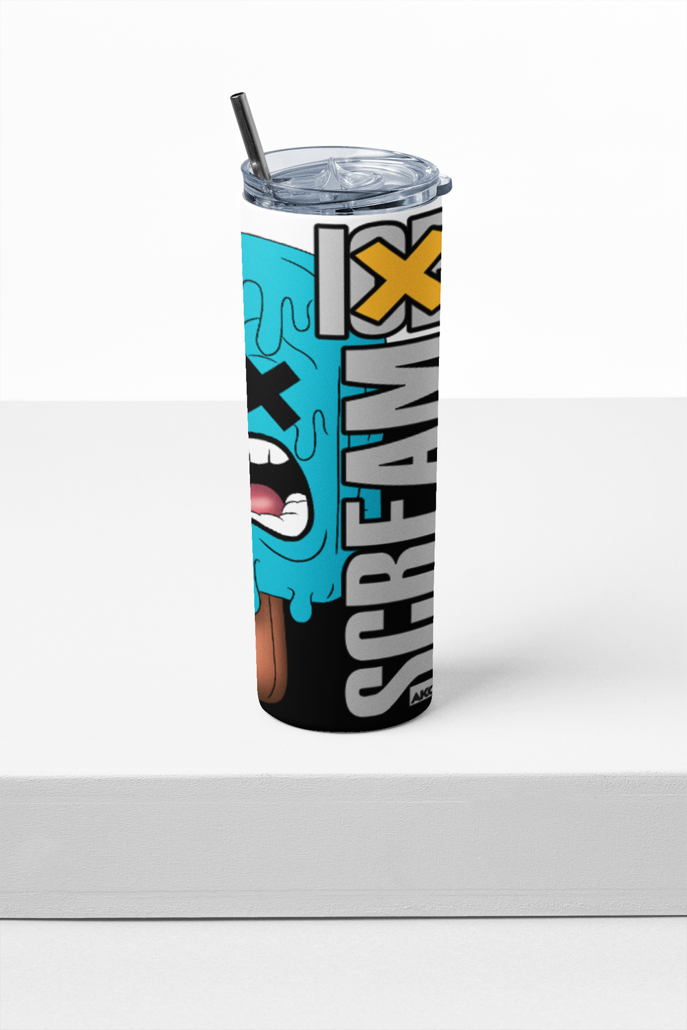 AKC-Reaction Ice Cream Scream Custom Design 20 oz Insulated Tumbler, Graphic Print (Tumbler 20 oz)