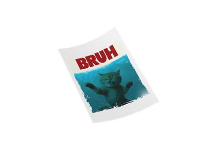 Bruh Funny Cat Meme DTF Decal - Unique Design for Cat Lovers 11&quot;
