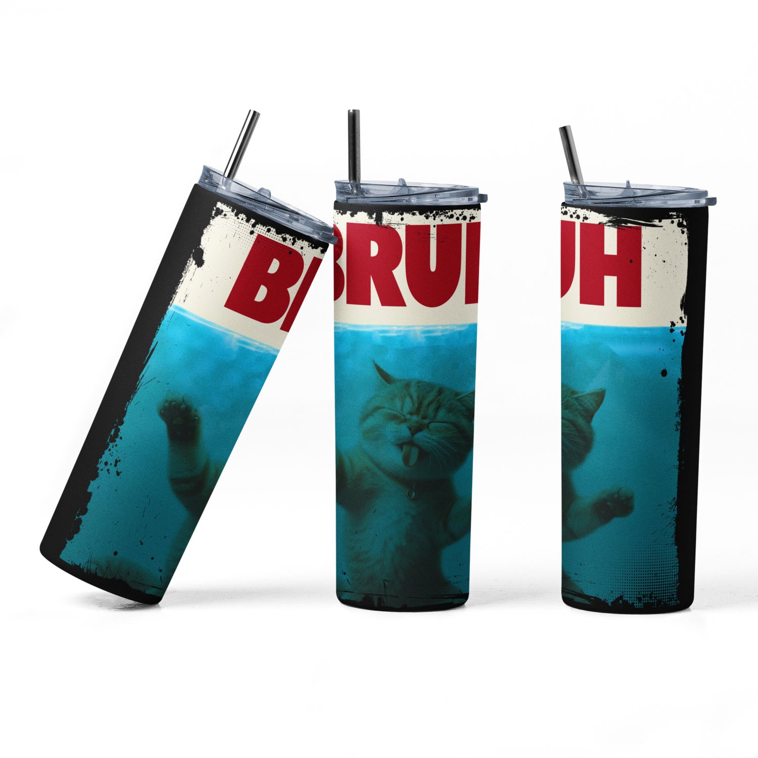 BF Cat Meme 20 oz Stainless-Steel Graphic Tumbler