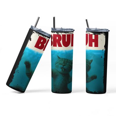 BF Cat Meme 20 oz Stainless-Steel Graphic Tumbler