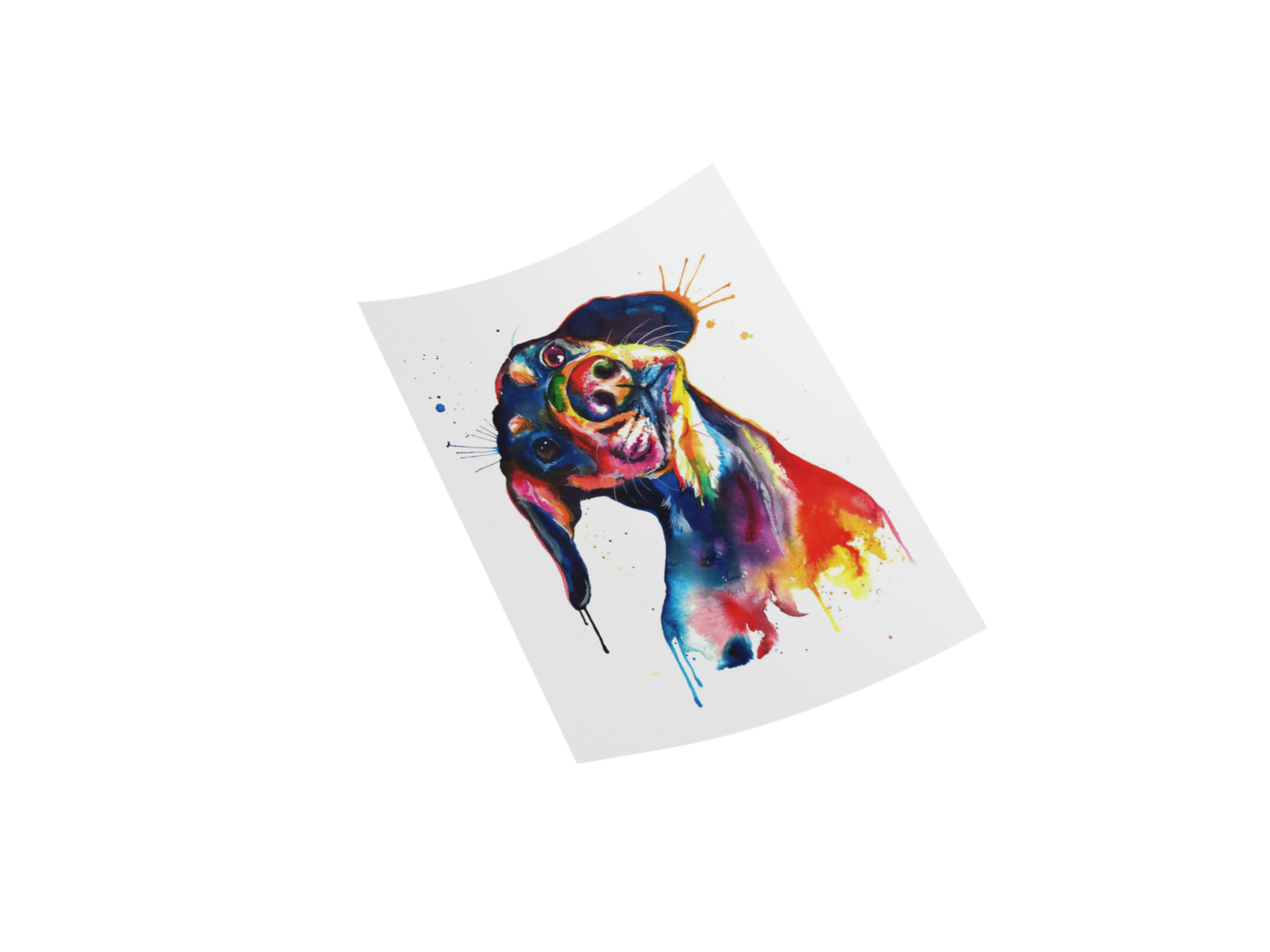 Color Splash Beagle DTF Decal - Original Design with Colorful Finish 11&quot;
