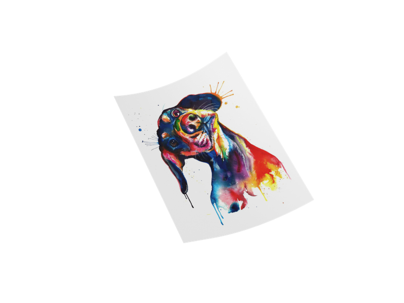 Color Splash Beagle DTF Decal - Vibrant 11&quot; Original Design