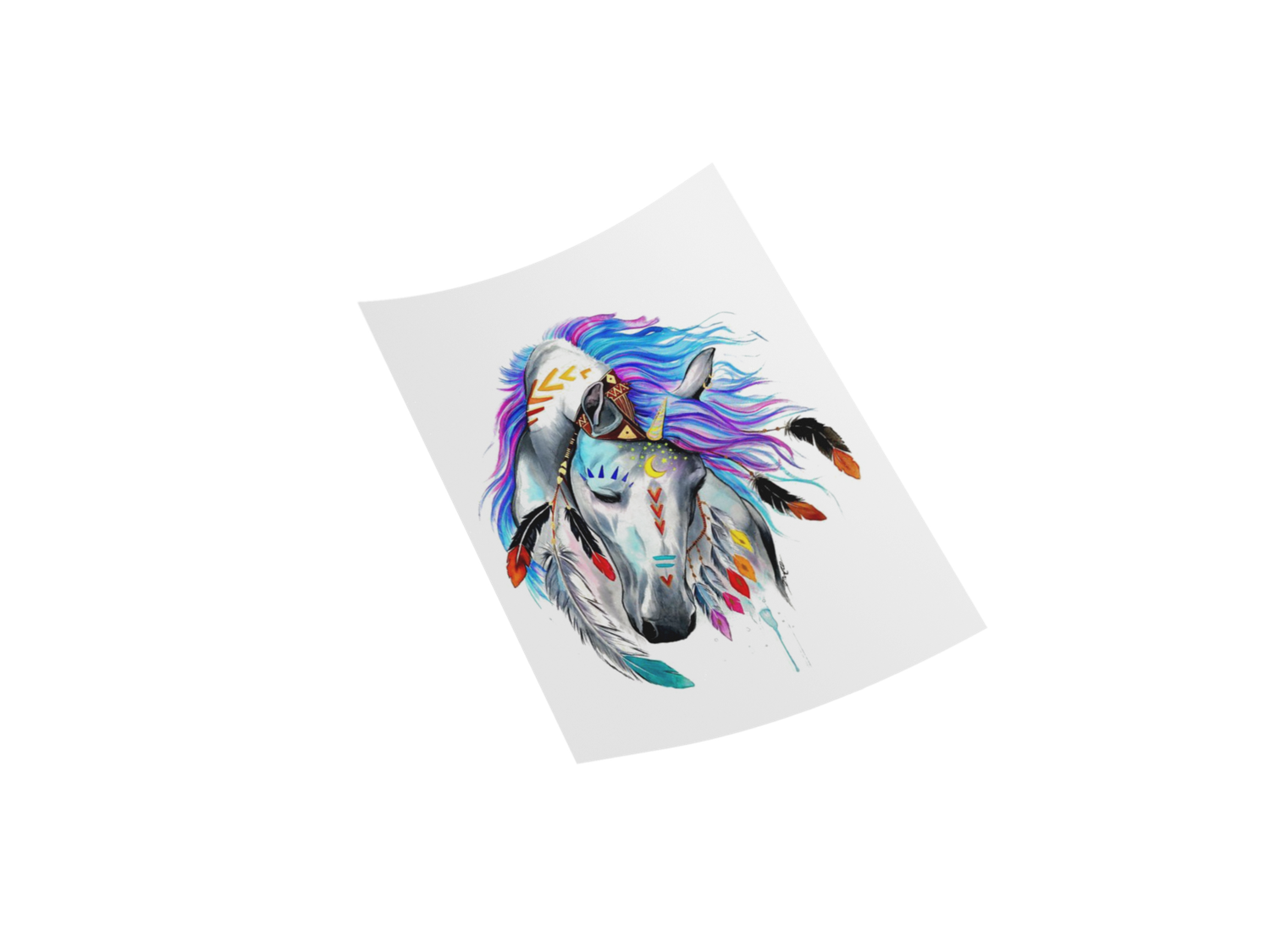 Color Splash Dream Horse DTF Decal 11&quot; - Easy to Apply Art Decal for Horse Lovers