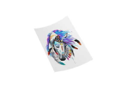 Color Splash Dream Horse DTF Decal 11&quot; - Easy to Apply Art Decal for Horse Lovers