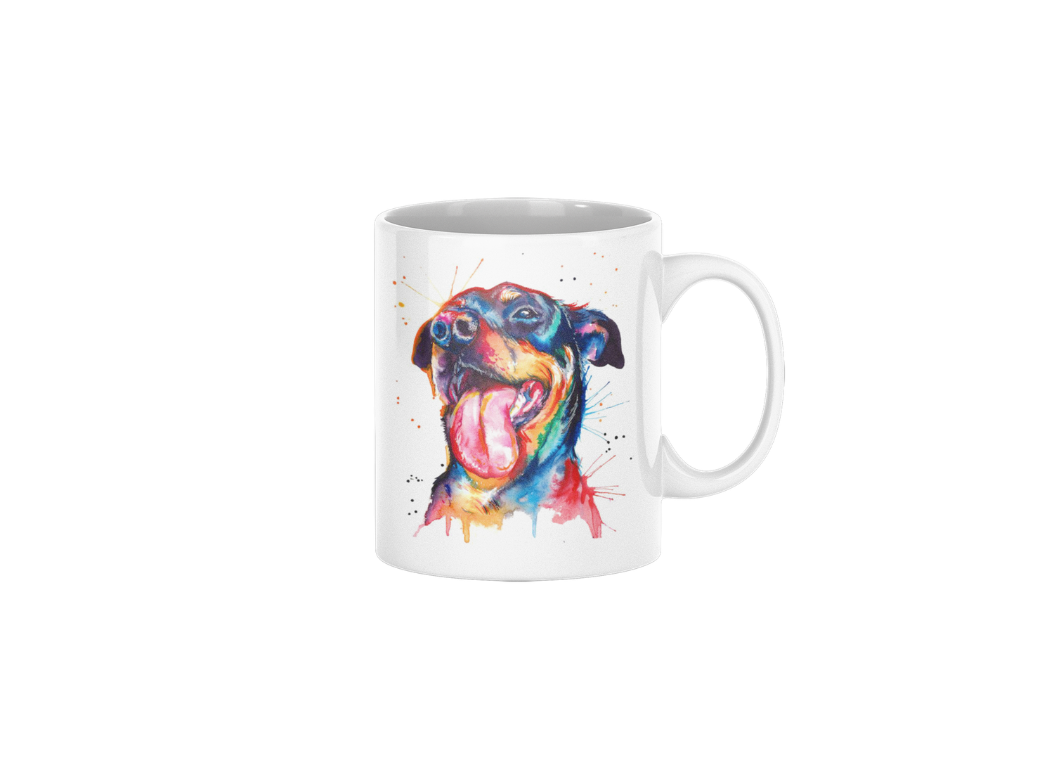 Color Splash Rotty Graphic Ceramic Mug 11 oz