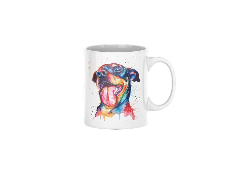 Color Splash Rotty Graphic Ceramic Mug 11 oz