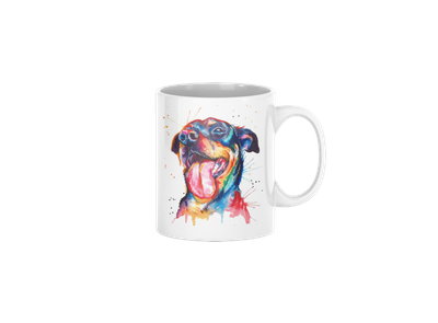 Color Splash Rotty Graphic Ceramic Mug 11 oz