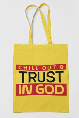 Chill Out Yellow Canvas Tote Bag - 15&quot;x16&quot; Stylish and Durable
