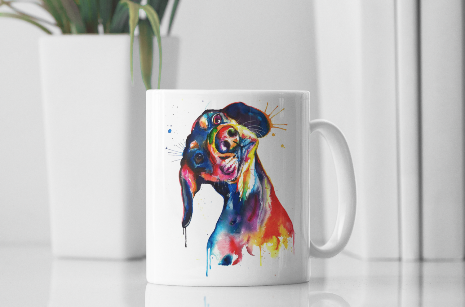 Color Splash Beagle Ceramic Mug - Fun Dog Lover Gift