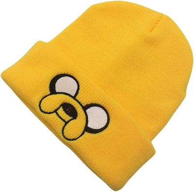 Cheerful Yellow Cartoon Beanie