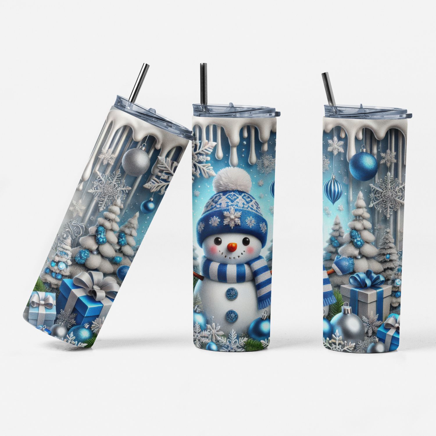 Snowman Stainless Steel Tumbler - 20 oz Holiday Cheers