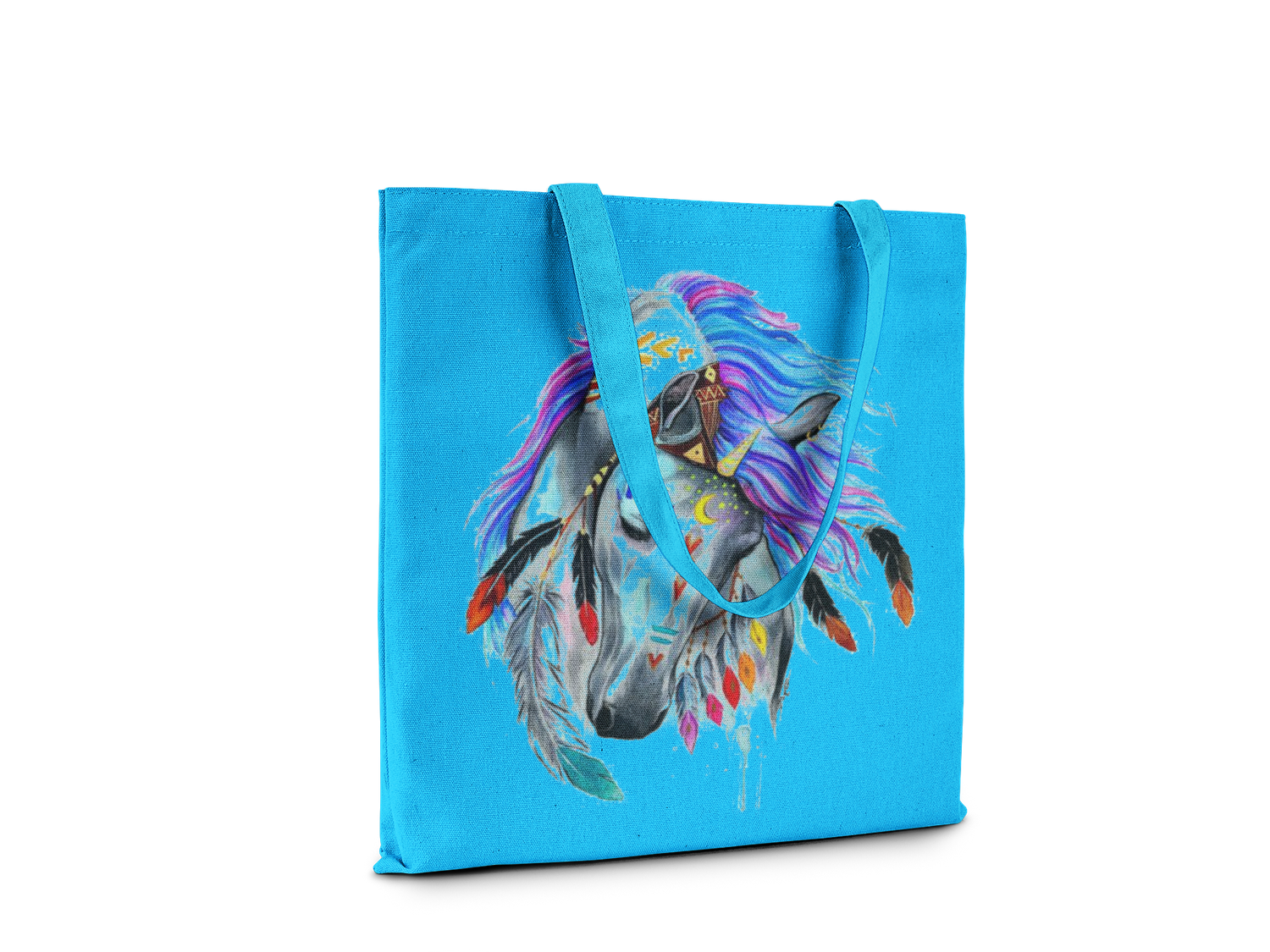 Dream Horse Color Splash Canvas Tote