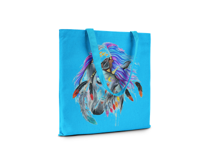 Dream Horse Color Splash Canvas Tote