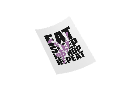 Eat sleep hip hop repeat Iron on Decal