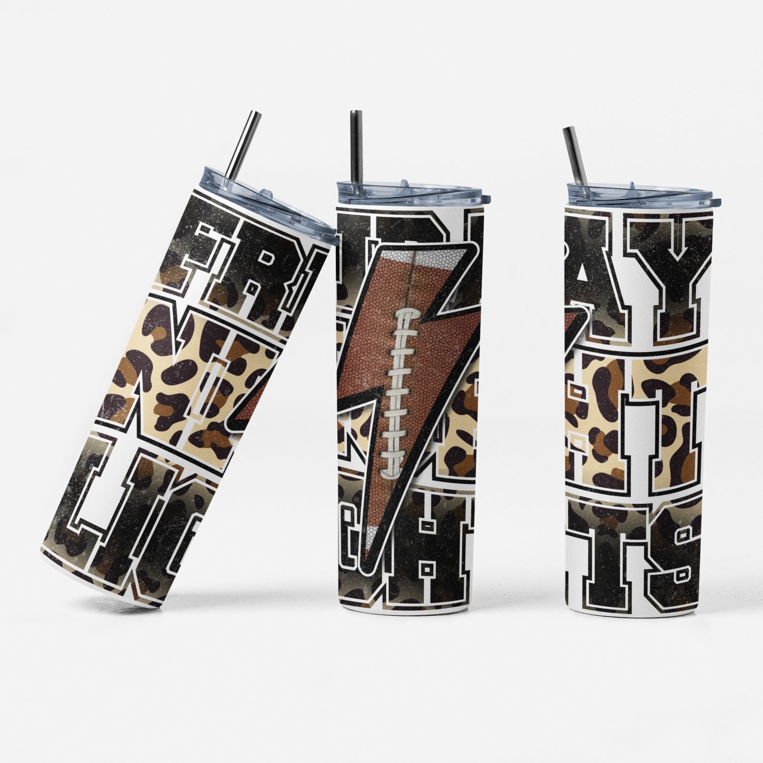 Game Day Steel Tumbler - 20 oz Football Theme