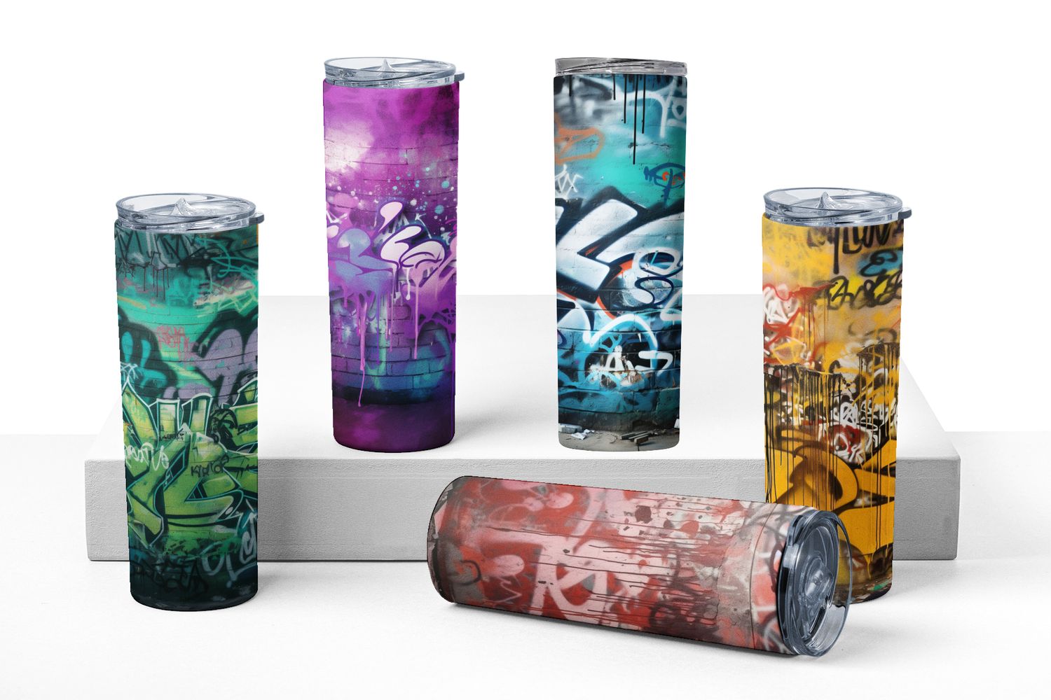 Graffiti Art Custom Design 20 oz Stainless Steel Skinny Tumbler