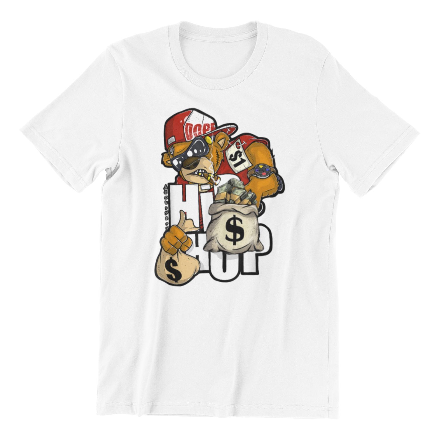HUSTLE Teddy Graphic Tee for Adults
