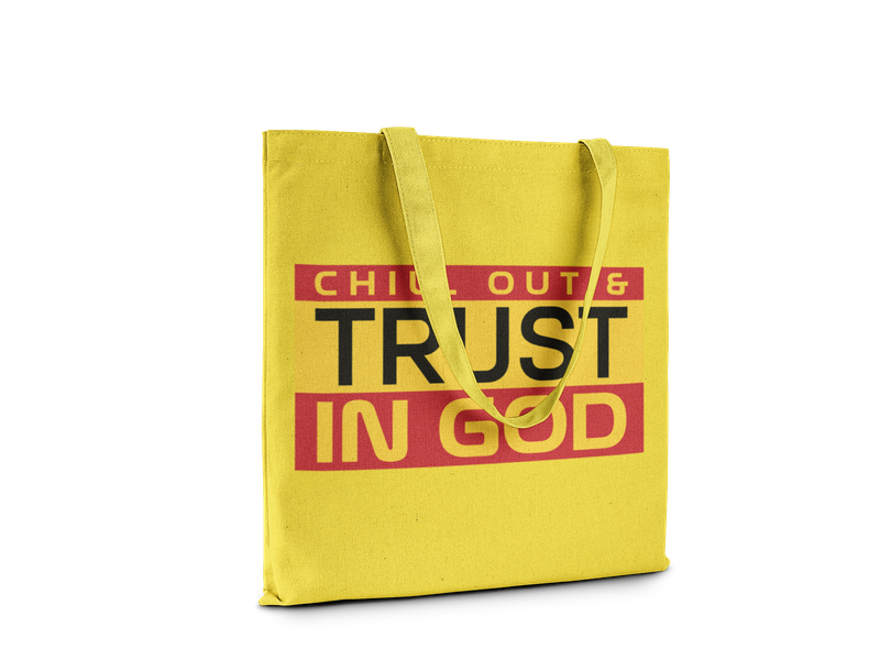 Chill Out Yellow Canvas Tote Bag - 15&quot;x16&quot; Stylish and Durable