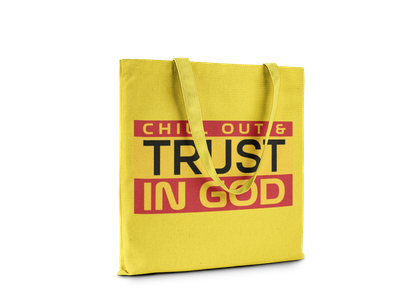 Chill Out Yellow Canvas Tote Bag - 15&quot;x16&quot; Stylish and Durable