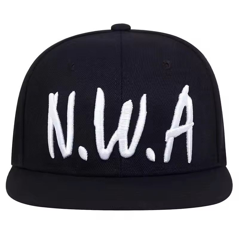Unisex Vintage Black Baseball Cap, NWA Letter Embroidered, Hip-hop Hat Outdoor, Adjustable Snapback