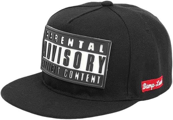 Black Hip-hop Vintage Style Baseball Cap, Parental Advisory Design, Snapback Hat