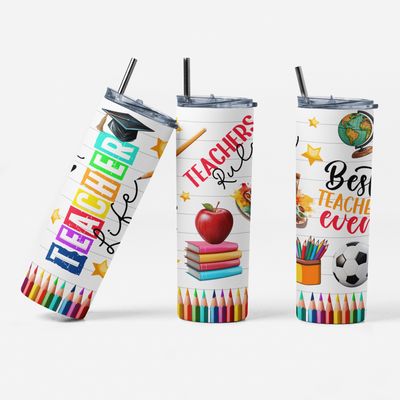 Teacher Life Stainless Steel Tumbler - Custom Design 20 oz