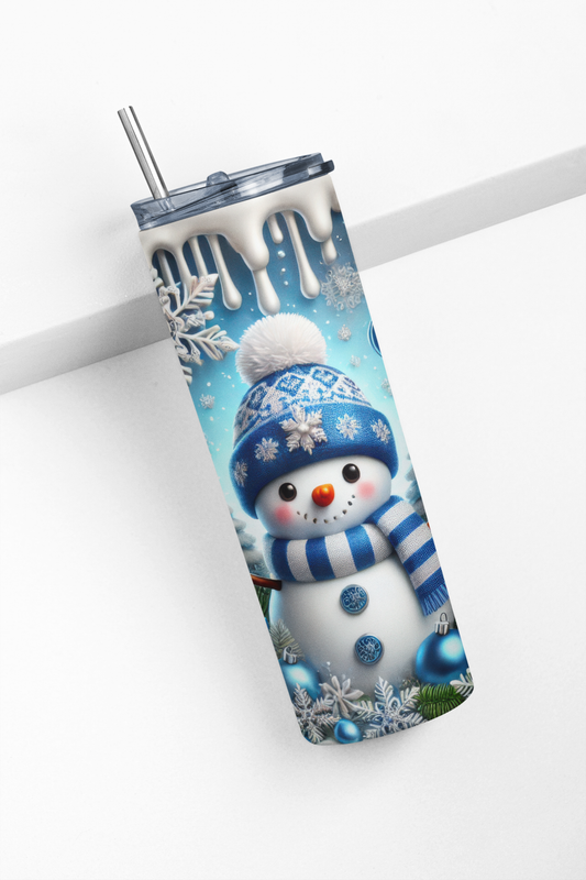 Snowman Stainless Steel Tumbler - 20 oz Holiday Cheers