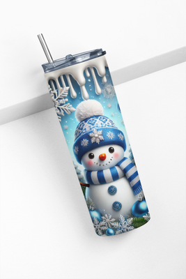 Snowman Stainless Steel Tumbler - 20 oz Holiday Cheers