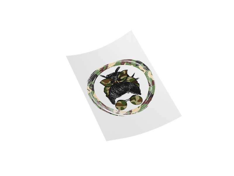 Camo Army Sticker Decal - Iron on Transfer