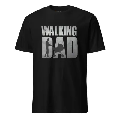 Walking Daddy T-Shirt, Funny Stroller Design, Black or White Cotton Casual Tee