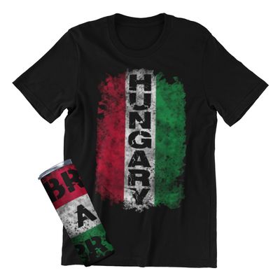 Hungary Pride T-Shirt and Tumbler, Red White Green Flag Design
