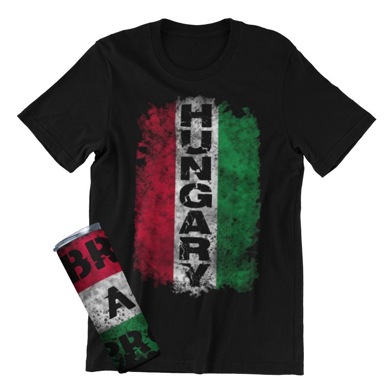 Hungary Pride T-Shirt and Tumbler, Red White Green Flag Design