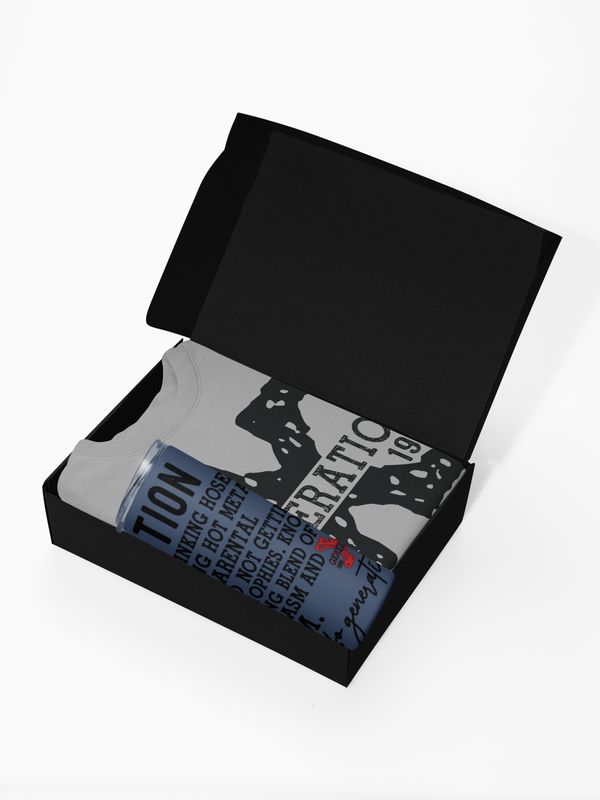 Generation X Graphic T-Shirt, Front and Back Design, and Tumbler 1965-1980 Nostalgic Print