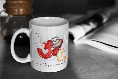 LOVE Mug &amp; Coaster Set - Beatles Lyrics Design