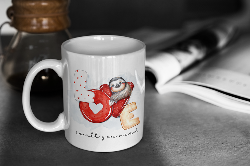 LOVE Mug &amp; Coaster Set - Beatles Lyrics Design