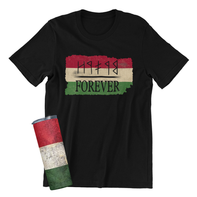 Hungarian Rovas Forever T-Shirt, Traditional Script Design and Tumbler