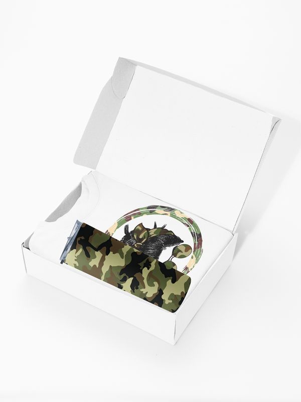 Camouflage Print Messy Bun T-Shirt or Tumbler - Military Style Graphic Tee